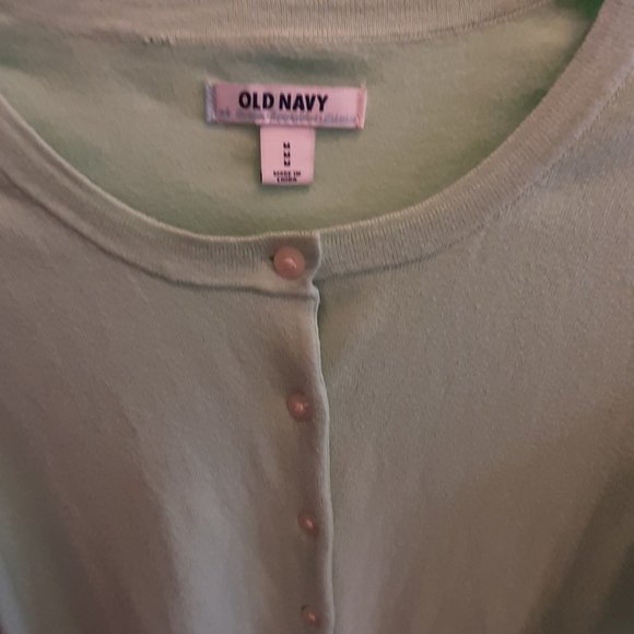 Old Navy Women's button up Cardigan Sweater, Sz Medium, V-Neck, Soft Jade - Picture 3 of 7